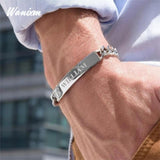 Personalized Engraving Name Letter Bracelet Stainless Steel