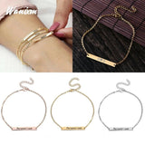 Personalized Engraving Name Letter Bracelet Stainless Steel