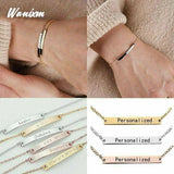 Personalized Engraving Name Letter Bracelet Stainless Steel
