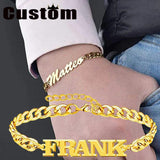 Personalized Steel Name Bracelet Punk Jewelry