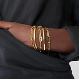 Personalized Name Bracelet Stainless Steel Rectangular Chain Punk Jewelry