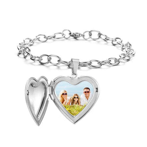 Personalized Heart Charm Bracelet Stainless Steel DIY Jewelry