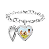 Personalized Heart Charm Bracelet Stainless Steel DIY Jewelry