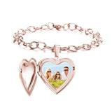 Personalized Heart Charm Bracelet Stainless Steel DIY Jewelry