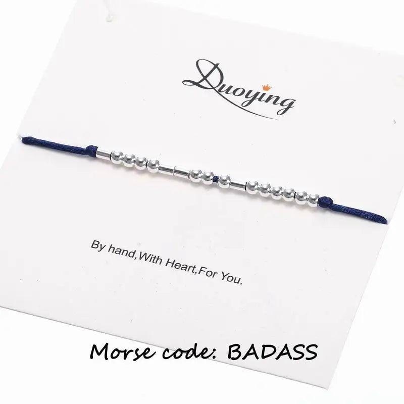 Morse Code Bracelet for Girlfriend - Hidden Message Bracelet