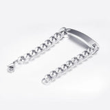 316L Stainless Steel Men's ID Bracelet Clasp Byzantine Chain