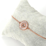 CZ Crystal Letter Bracelet Round Shape Jewelry Alphabet Letters Adjustable