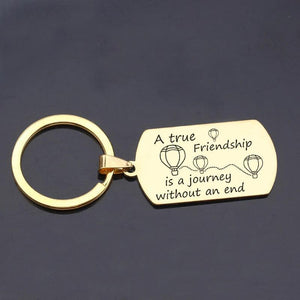 Stainless Steel Friendship Keychain - Travel-Friendly