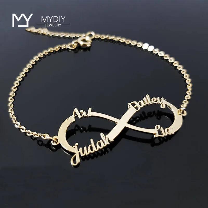 Personalized Nameplate Bracelets for Couple