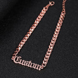 Stainless Steel Chain Name Bracelet Old English Men's Gift