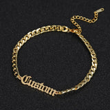 Stainless Steel Chain Name Bracelet Old English Men's Gift