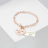 Handwriting Charm Bracelet Personalized Memorial Jewelry Stainless Steel