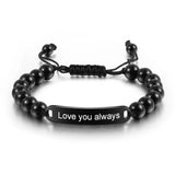 Personalized Stainless Steel Bar Bracelet with Engraving Names