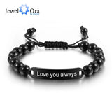 Personalized Stainless Steel Bar Bracelet with Engraving Names