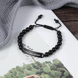 Personalized Stainless Steel Bar Bracelet with Engraving Names