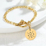 Alloy Knot Heart Name Charm Bangles Bracelets For Women Round Pendant Jewelry