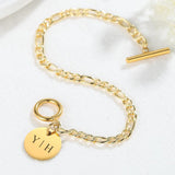 Alloy Knot Heart Name Charm Bangles Bracelets For Women Round Pendant Jewelry