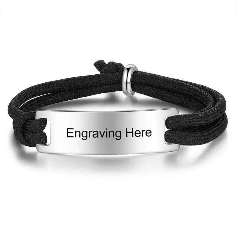 Personalized Engraved Men's ID Bar Bracelet