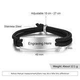 Personalized Engraved Men's ID Bar Bracelet