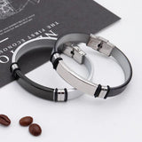 Men's Titanium Steel Mesh Bracelet - Engraved Jewelry