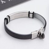 Men's Titanium Steel Mesh Bracelet - Engraved Jewelry