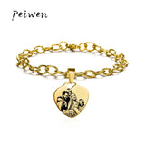 Personalized Heart Bracelet Stainless Steel Charm Jewelry