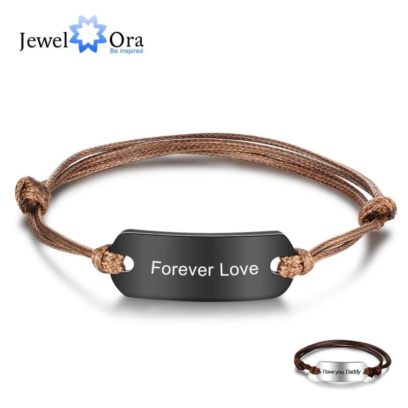 Custom Engraved Stainless Steel Name Bracelet Unisex Jewelry