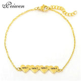 Personalized Name Heart Pendant Bracelets Stainless Steel