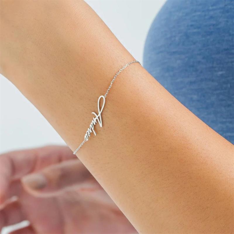 Custom Name Bracelet Stainless Steel Personalized Wrist Chain Jewelry