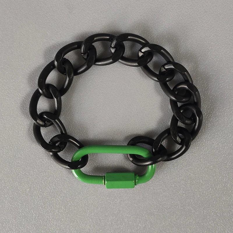 Women's Punk Stainless Steel Thick Chain Bangle Bracelet
