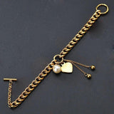Stainless Steel Heart Bracelet Engraved with Name 18K Plating Jewelry