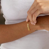Personalized Name Bracelet for Mom Stainless Steel Letters Wrist Chain