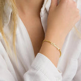 Stainless Steel Old English Name Bracelet Cuban Chain Retro Jewelry Gift