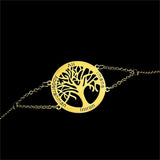 Personalized Name Tree of Life Bracelet for Women Stainless Steel Jewelry