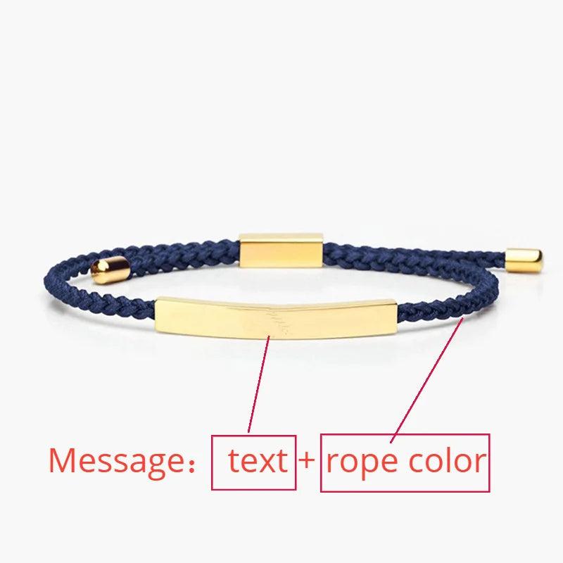 Adjustable Stainless Steel Hollow Tube Rope Bracelet Couple Jewelry Gift
