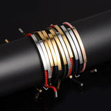 Adjustable Stainless Steel Hollow Tube Rope Bracelet Couple Jewelry Gift