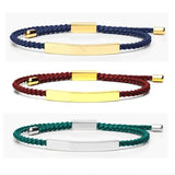 Adjustable Stainless Steel Hollow Tube Rope Bracelet Couple Jewelry Gift