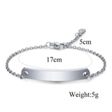 Customize Name ID Bracelet Women Stainless Steel Charm Bracelet
