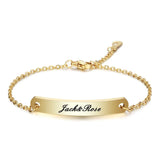 Customize Name ID Bracelet Women Stainless Steel Charm Bracelet