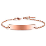 Customize Name ID Bracelet Women Stainless Steel Charm Bracelet