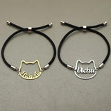 Personalized Cat Name Bracelet Name Bangle Gift Kitty Jewelry Memorial