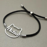 Personalized Cat Name Bracelet Name Bangle Gift Kitty Jewelry Memorial