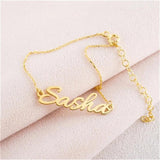 Stainless Steel Name Bracelet Women's Jewelry Golden Letters Chain