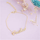 Stainless Steel Name Bracelet Women's Jewelry Golden Letters Chain