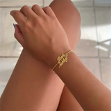 Personalized Stainless Steel 2 Names Bracelet for Women