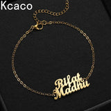 Personalized Family Names Bracelet Stainless Steel Letter Charms Chain