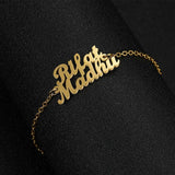 Personalized Family Names Bracelet Stainless Steel Letter Charms Chain