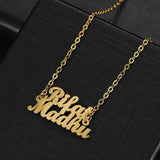 Personalized Family Names Bracelet Stainless Steel Letter Charms Chain