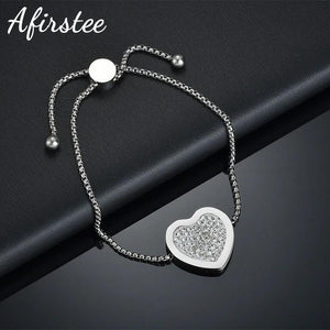 Zircon Heart Pendant Bracelet Rhinestone Jewelry Gift