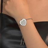 Zircon Heart Pendant Bracelet Rhinestone Jewelry Gift